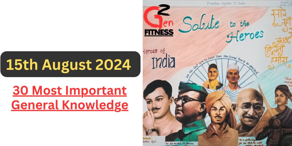 15th August 2024 General Knowledge MCQs